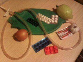 Enema e tabletas para desparasitar